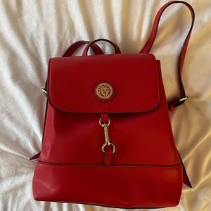Anne Klein Red Backpack Purse. NWOT. “Leather”